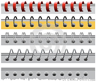 Set spiral paper binder Vector Illustration