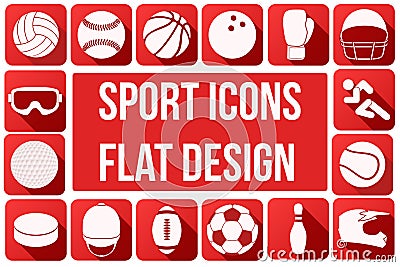 Set of sport icons in flat design Vector Illustration