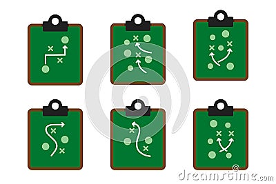 set of sport tactical board design icon vector flat illustration Vector Illustration