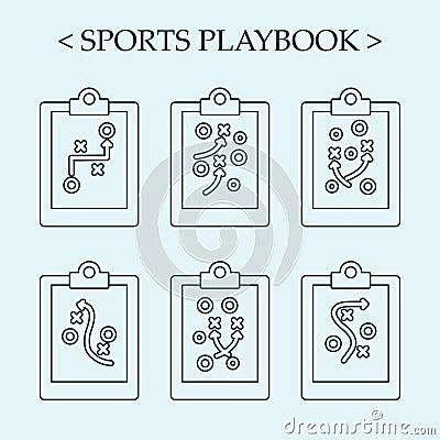 set of sport tactical board design icon vector illustration Vector Illustration