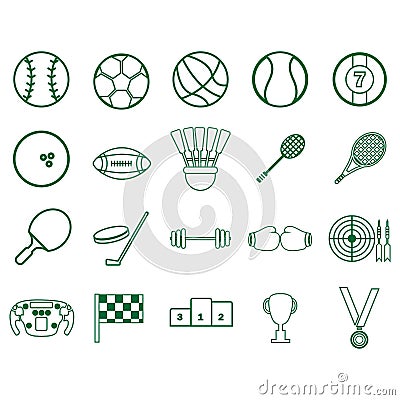 A set of sports icons illustration.. Vector illustration decorative background design Cartoon Illustration