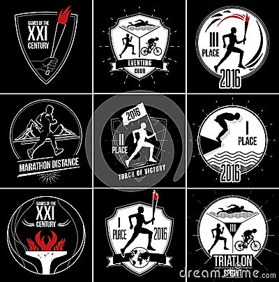 A set of Sports logos, emblems and design elements Vector Illustration