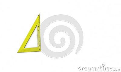 Set square model isolated on the white, 3d render Stock Photo