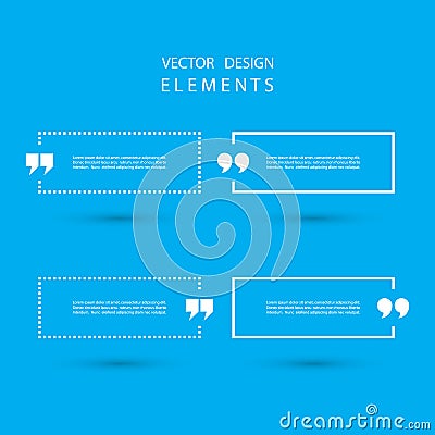 Set of square quote text bubbles. Vector Illustration