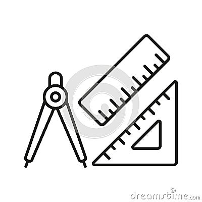 Set square ruler triangle compass icon vector design templates simple and modern Vector Illustration