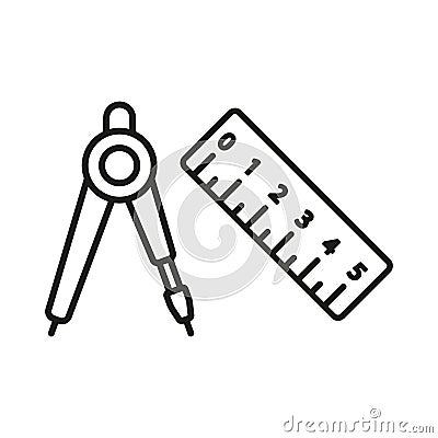 Set square ruler triangle compass icon vector design templates simple and modern Vector Illustration