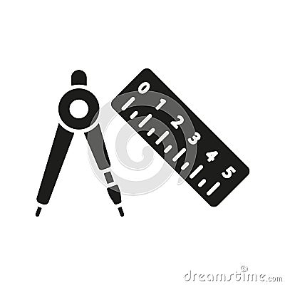 Set square ruler triangle compass icon vector design templates simple and modern Vector Illustration