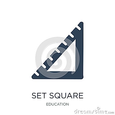 set square school tool icon in trendy design style. set square school tool icon isolated on white background. set square school Vector Illustration