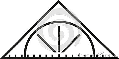 Set square triangle ruler Vector Illustration