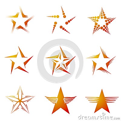 Set of Stars Vector Illustration