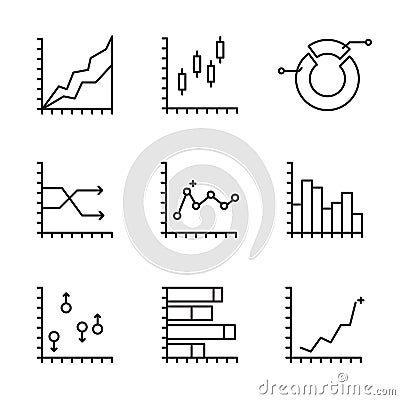 Set statistics icon Vector Illustration