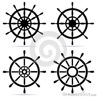 Set of steering wheels Vector Illustration