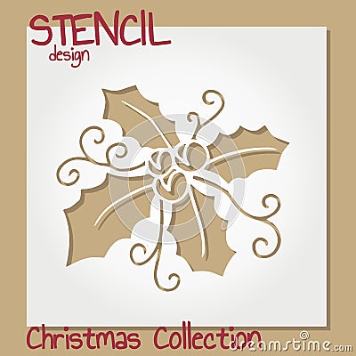 Set of Stencil design templates. Christmas collection. Vector Illustration