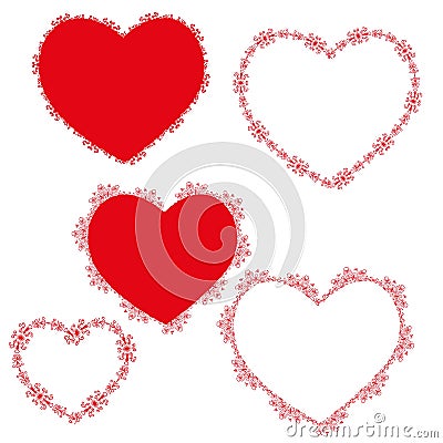 Set of stencil hearts for design Vector Illustration