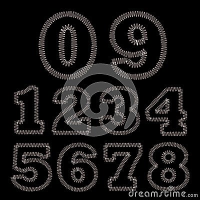 Set of Stitches Numbers Stock Photo