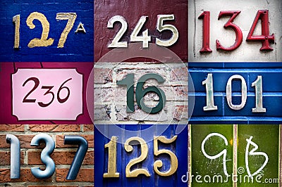 Set of street numbers Stock Photo