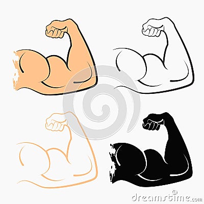 Set strong power Vector Illustration