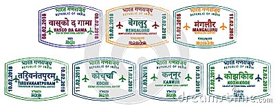 Indian Airport Stamps Stock Photo