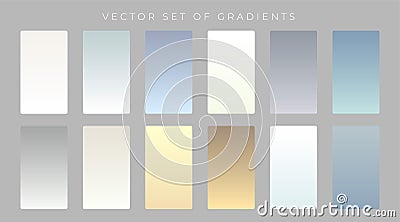 Set of subtle gradients design Vector Illustration
