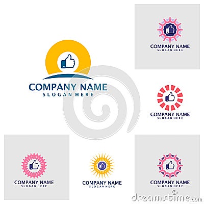 Set of Sun Like logo design vector. Good Sun logo design template concept Vector Illustration