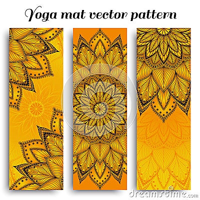 Set of sunny yoga mat vector pattern Vector Illustration
