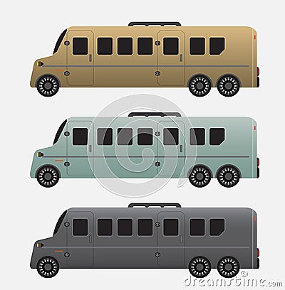Set of Super Long Passenger limousine Van Stock Photo