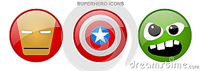 Set of superhero icons Stock Photo