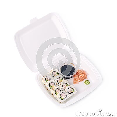 Set of sushi rolls isolated Stock Photo