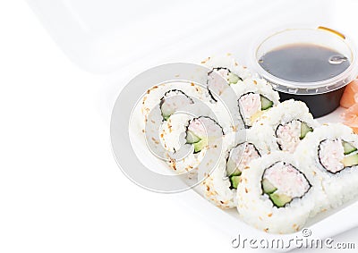 Set of sushi rolls isolated Stock Photo