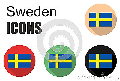 Set sweden icons Stock Photo