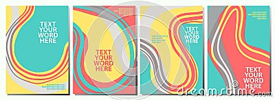 Set of 4 sweet abstract graphics for background or covers design Vector Illustration