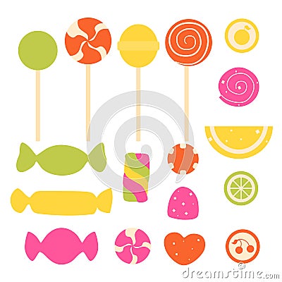 Set of sweet candy Vector Illustration