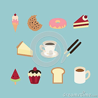 Sweet and coffee Vector Illustration