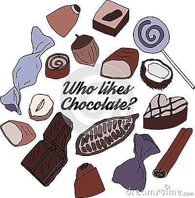 Who likes chocolate Vector Illustration