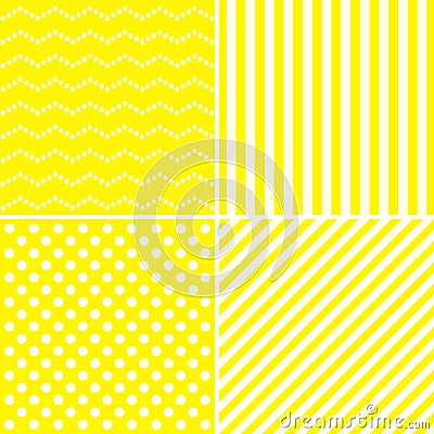 Set of sweet patterns in yellow color. Stock Photo