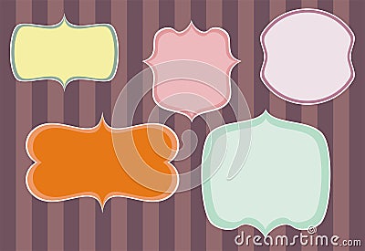 Set of sweet retro vector frames Vector Illustration