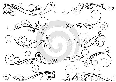 Set of swirl design elements Vector Illustration