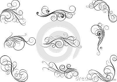 Set swirl design elements Vector Illustration