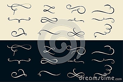 Set of swirl ornamental dividers collection design Vector Illustration