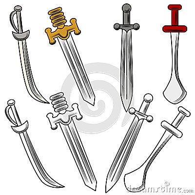 Set of Swords Vector Illustration