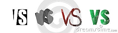 Set of symbol competition VS. Versus text letters. Vector illustration Vector Illustration