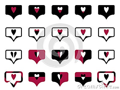 Set symbol likes black Vector Illustration