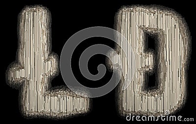 Set of symbol litecoin and dashcoin made of industrial metal 3D Stock Photo