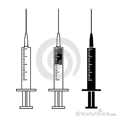 Set syringes icons Cartoon Illustration