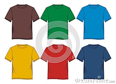 Set T-shirt blank Vector Illustration