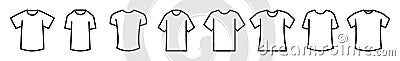 Set of T-Shirt line shapes, thin line design vector illustration Vector Illustration