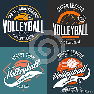 Sport t-shirt prints for volleyball players Vector Illustration