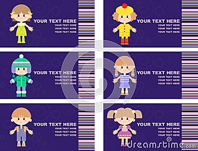 Set of tags with children Vector Illustration