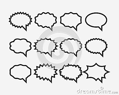 Set talk bubbles speech vector. Blank empty bubble icon design elements. Chat on line symbol template. Collection dialogue balloon Vector Illustration