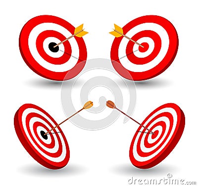 Set of target, symbol of winning Stock Photo